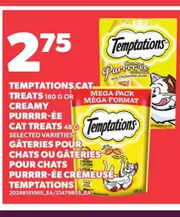 Independent City Market TEMPTATIONS CAT TREATS, 180 G OR CREAMY PURRRR-ÉE CAT TREATS, 48 G offer