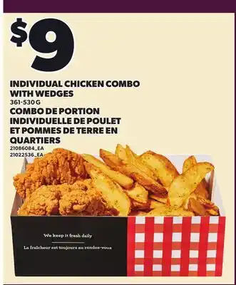 Independent City Market INDIVIDUAL CHICKEN COMBO WITH WEDGES offer