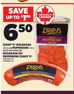 Independent City Market ZIGGY'S KOLBASSA, 375 G OR PEPPERONI, 175 G offer
