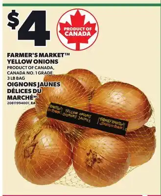 Independent City Market FARMER'S MARKET YELLOW ONIONS, 3 LB BAG offer