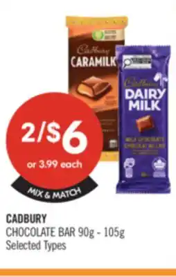 Shoppers Drug Mart CADBURY CHOCOLATE BAR offer