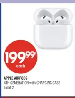 Shoppers Drug Mart APPLE AIRPODS 4TH GENERATION with CHARGING CASE offer