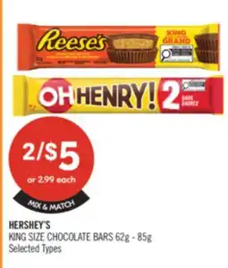 Shoppers Drug Mart HERSHEY'S KING SIZE CHOCOLATE BARS offer