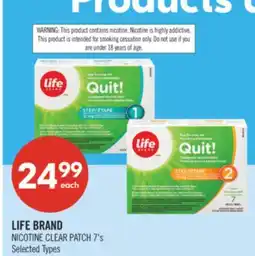 Shoppers Drug Mart LIFE BRAND NICOTINE CLEAR PATCH offer