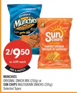 Shoppers Drug Mart MUNCHIES ORIGINAL SNACK MIX (250g) or SUN CHIPS MULTIGRAIN SNACKS (205g) offer