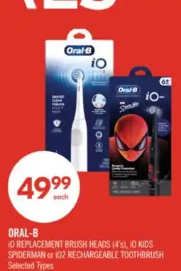 Shoppers Drug Mart ORAL-B iO REPLACEMENT BRUSH HEADS (4's), iO KIDS SPIDERMAN or iO2 RECHARGEABLE TOOTHBRUSH offer