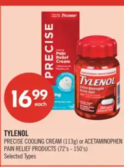 Shoppers Drug Mart TYLENOL PRECISE COOLING CREAM (113g) or ACETAMINOPHEN PAIN RELIEF PRODUCTS (72's - 150's) offer