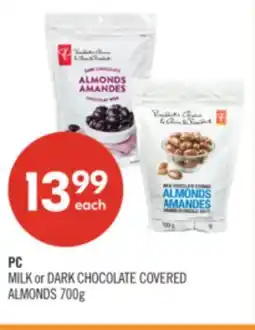 Shoppers Drug Mart PC MILK or DARK CHOCOLATE COVERED ALMONDS offer
