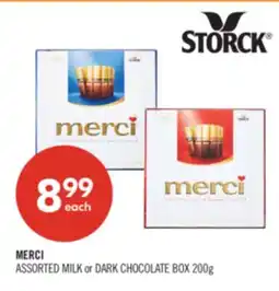 Shoppers Drug Mart MERCI ASSORTED MILK or DARK CHOCOLATE BOX offer