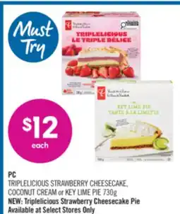 Shoppers Drug Mart PC TRIPLELICIOUS STRAWBERRY CHEESECAKE, COCONUT CREAM or KEY LIME PIE offer