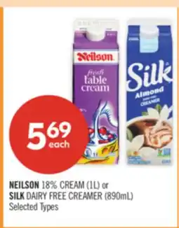 Shoppers Drug Mart NEILSON 18% CREAM (1L) or SILK DAIRY FREE CREAMER (890mL) offer