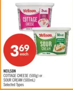 Shoppers Drug Mart NEILSON COTTAGE CHEESE (500g) or SOUR CREAM (500mL) offer