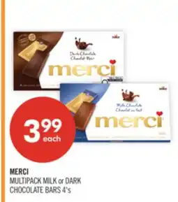 Shoppers Drug Mart MERCI MULTIPACK MILK or DARK CHOCOLATE BARS offer