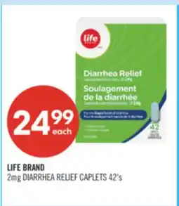 Shoppers Drug Mart LIFE BRAND 2mg DIARRHEA RELIEF CAPLETS 42'S offer