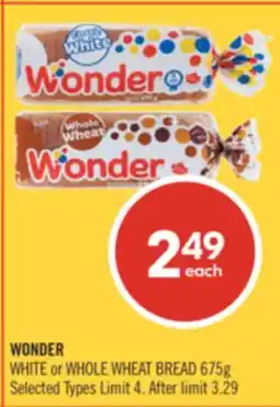 Shoppers Drug Mart WONDER WHITE or WHOLE WHEAT BREAD offer