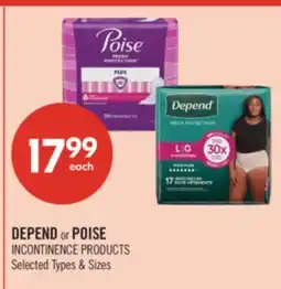 Shoppers Drug Mart DEPEND or POISE INCONTINENCE PRODUCTS offer