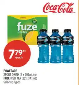 Shoppers Drug Mart POWERADE SPORT DRINK (6 x 591mL) or FUZE ICED TEA (12 x 341mL) offer