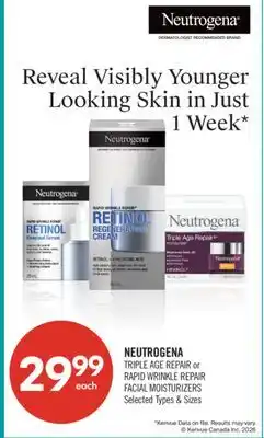 Shoppers Drug Mart NEUTROGENA TRIPLE AGE REPAIR or RAPID WRINKLE REPAIR FACIAL MOISTURIZERS offer