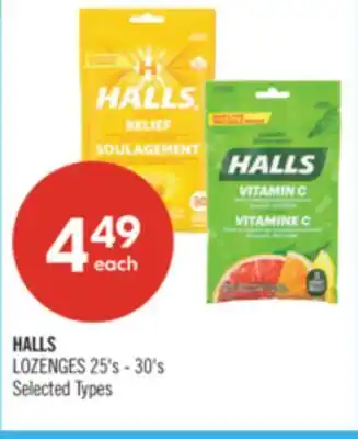 Shoppers Drug Mart HALLS LOZENGES offer