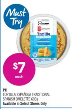Shoppers Drug Mart PC TORTILLA ESPAÑOLA TRADITIONAL SPANISH OMELETTE offer