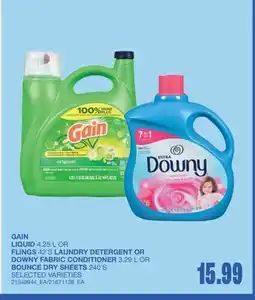 Wholesale Club LIQUID, 4.25 L OR FLINGS, 42'S LAUNDRY DETERGENT OR FABRIC CONDITIONER, 3.29 L OR DRY SHEETS, 240'S offer