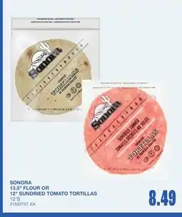 Wholesale Club 13.5 FLOUR OR 12 SUNDRIED TOMATO TORTILLAS, 12'S offer