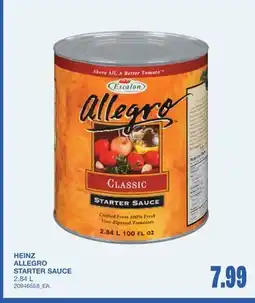 Wholesale Club ALLEGRO STARTER SAUCE offer