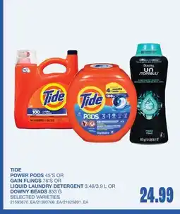 Wholesale Club POWER PODS, 45'S OR FLINGS, 76'S OR LIQUID LAUNDRY DETERGENT, 3.46/3.9 L OR BEADS, 853 G offer