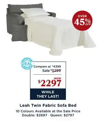 La Z Boy Leah Twin Fabric Sofa Bed offer