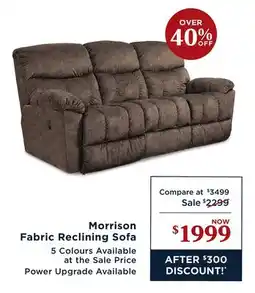 La Z Boy Morrison Fabric Reclining Sofa offer
