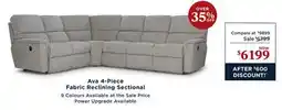 La Z Boy Ava 4-Piece Fabric Reclining Sectional offer