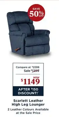 La Z Boy Scarlett Leather High Leg Lounger offer