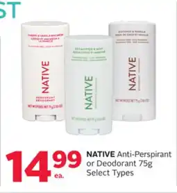 Rexall NATIVE Anti-Perspirant or Deodorant offer