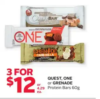 Rexall QUEST, ONE or GRENADE Protein Bars offer