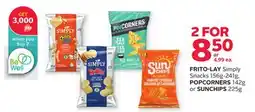 Rexall FRITO-LAY Simply Snacks 156g-241g, POPCORNERS 142g or SUNCHIPS 225g offer