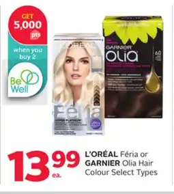 Rexall L'ORÉAL Féria or GARNIER Olia Hair Colour offer
