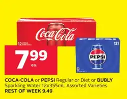 Rexall COCA-COLA or PEPSI Regular or Diet or BUBLY Sparkling Water offer