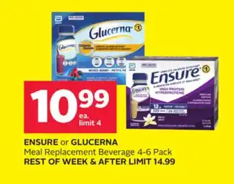 Rexall ENSURE or GLUCERNA Meal Replacement Beverage offer