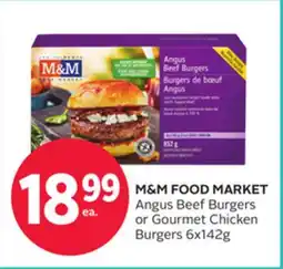Rexall M&M FOOD MARKET Angus Beef Burgers or Gourmet Chicken Burgers offer