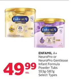 Rexall ENFAMIL A+ NeuroPro or NeuroPro Gentlease Infant Formula Powder Tubs offer