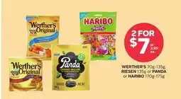 Rexall WERTHER'S 70g-135g, RIESEN 135g or PANDA or HARIBO 170g-175g offer