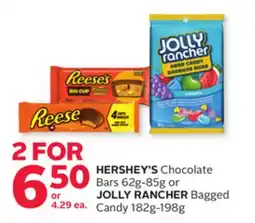 Rexall HERSHEY'S Chocolate Bars 62g-85g or JOLLY RANCHER Bagged Candy 182g-198g offer