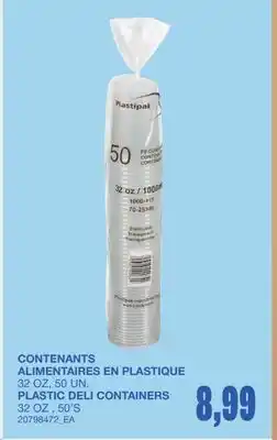 Wholesale Club CONTENANTS ALIMENTAIRES EN PLASTIQUE, 32OZ, 50 UN offer