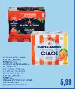Wholesale Club BOISSON PÉTILLANTE NATURALI OU BOISSON LÉGÈRES ITALIA OU NEW CIAO offer