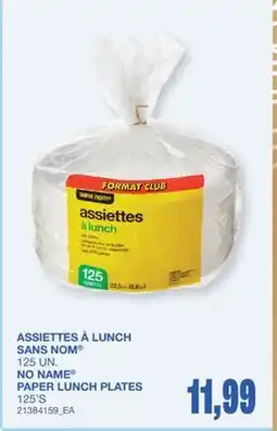 Wholesale Club ASSIETTES À LUNCH, 125 UN offer