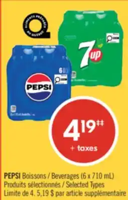 Pharmaprix PEPSI Beverages offer