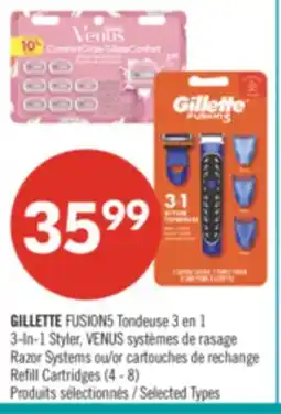 Pharmaprix GILLETTE FUSION5 3-In-1 Styler, Razor Systems or Refill Cartridges offer