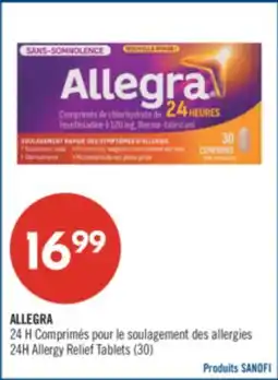 Pharmaprix ALLEGRA 24H Allergy Relief Tablets (30) offer