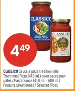 Pharmaprix CLASSICO Traditional Pizza (410 mL) or Pasta Sauce (410 mL - 600 mL) offer
