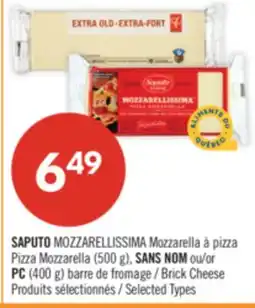 Pharmaprix SAPUTO MOZZARELLISSIMA Pizza Mozzarella (500 g), NO NAME or PC (400 g) Brick Cheese offer